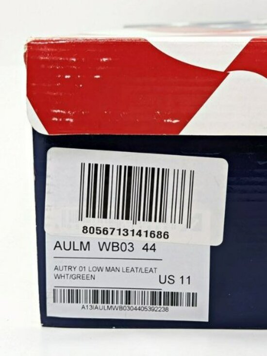 Autry Men\'s Medalist Low Top Sneakers White & Green Leather Size 44 (MSRP $240) main image 10